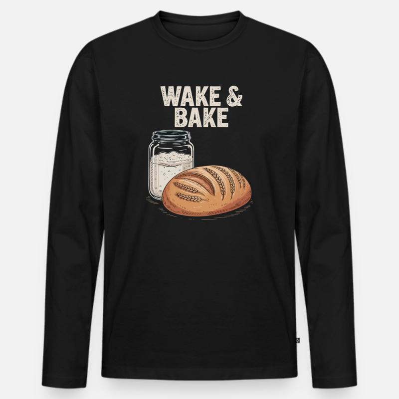 Sauerteig-Aufwachen und Backen - Männer Premium Bio Langarmshirt - Schwarz