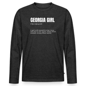 Georgia Girl Warmth and Strength - Men's Premium Organic Long Sleeve Shirt - heather anthracite - Front - Nico (187cm)