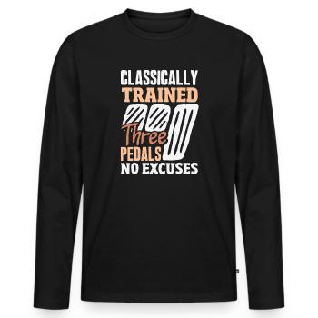 Voiture manuelle, entraînée classiquement - T-shirt manches longues Premium bio Homme - noir - Devant - Nico (187cm)