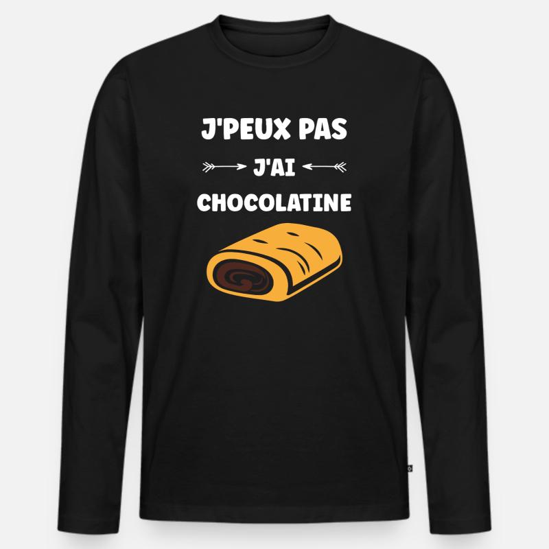 Schokolatin - Männer Premium Bio Langarmshirt - Schwarz