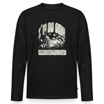 Humour de mème rétro de raton laveur - Je suis tellement sexy - T-shirt manches longues Premium bio Homme - noir - Devant - Nico (187cm)