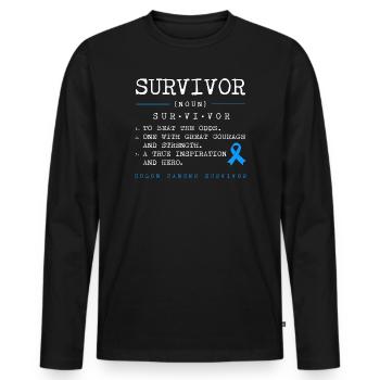 Darm Krebs Dickdarm - Männer Premium Bio Langarmshirt - Schwarz - Vorne - Nico (187cm)