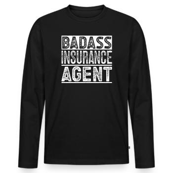 Insurance Agent Costume Badass Medicare Insurance - Männer Premium Bio Langarmshirt - Schwarz - Vorne - Nico (187cm)