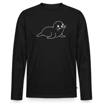 Phoques Phoques Phoques Nord de l’Allemagne - T-shirt manches longues Premium bio Homme - noir - Devant - Nico (187cm)