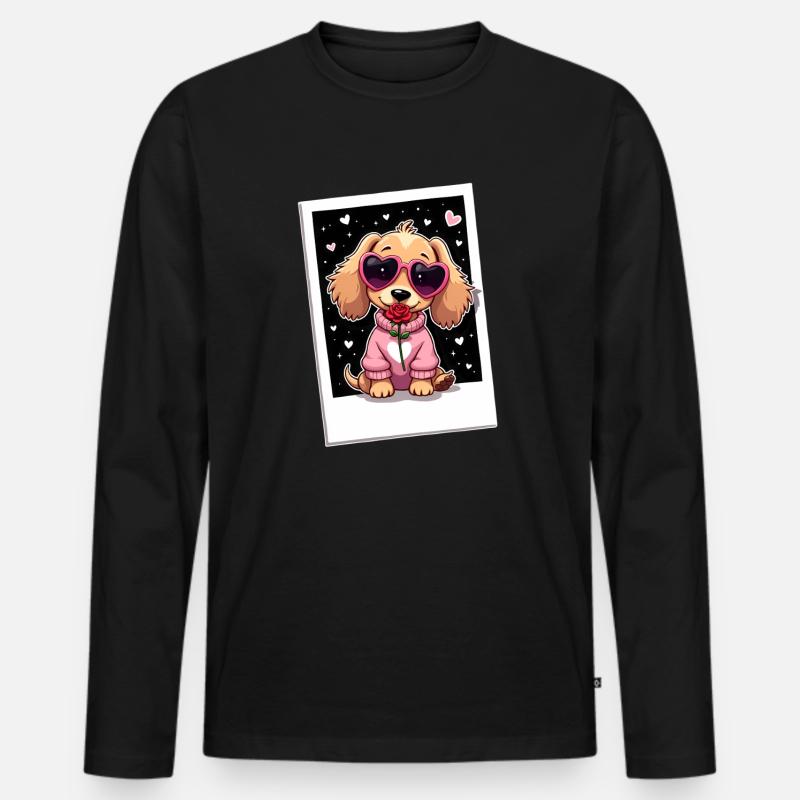 Dackel Dachshund Tekel - Männer Premium Bio Langarmshirt - Schwarz