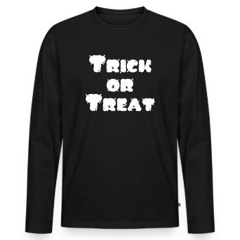 Halloween Sayings, Spooky Designs - Men's Premium Organic Long Sleeve Shirt - black - Front - Nico (187cm)