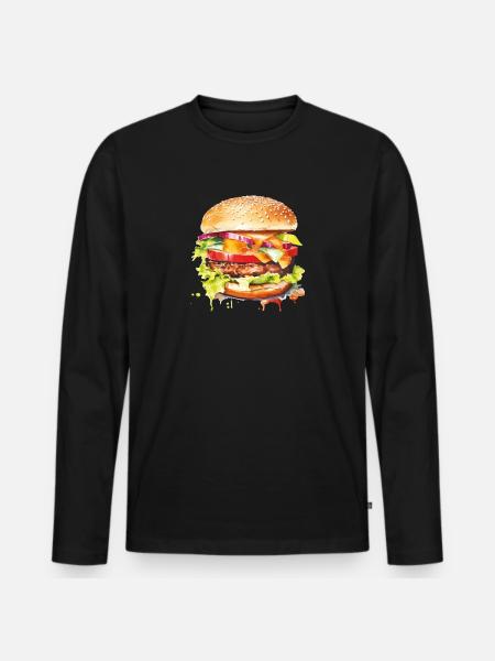 Hamburger Farbexplosion - Männer Premium Bio Langarmshirt - Schwarz