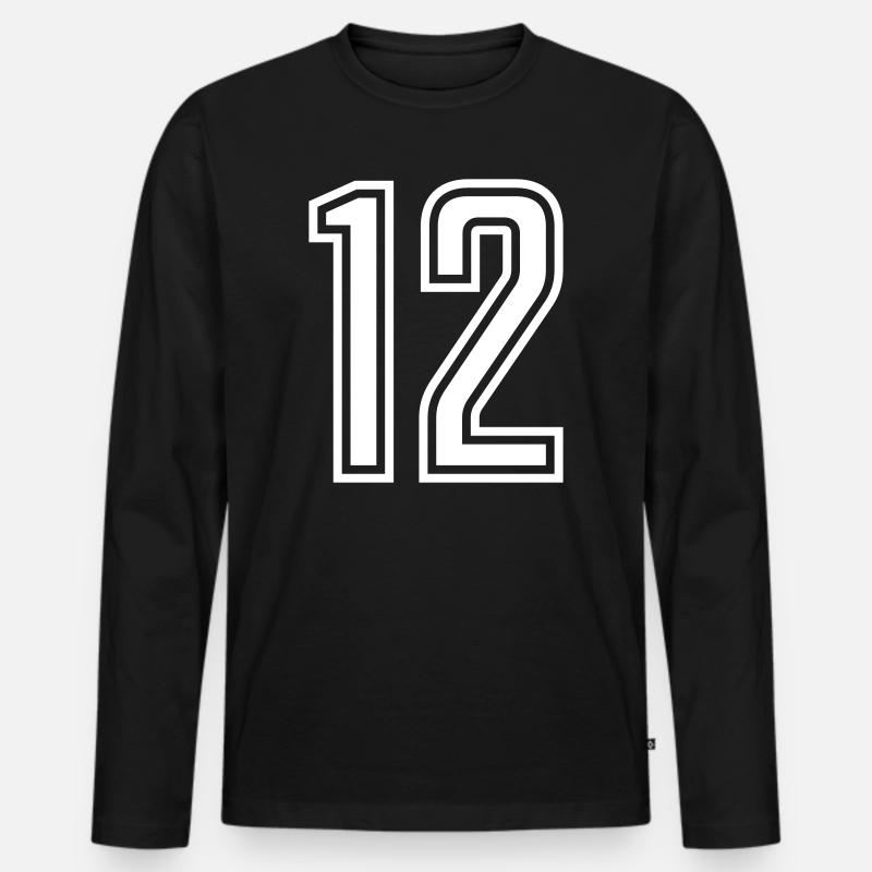 12 - Männer Premium Bio Langarmshirt - Schwarz