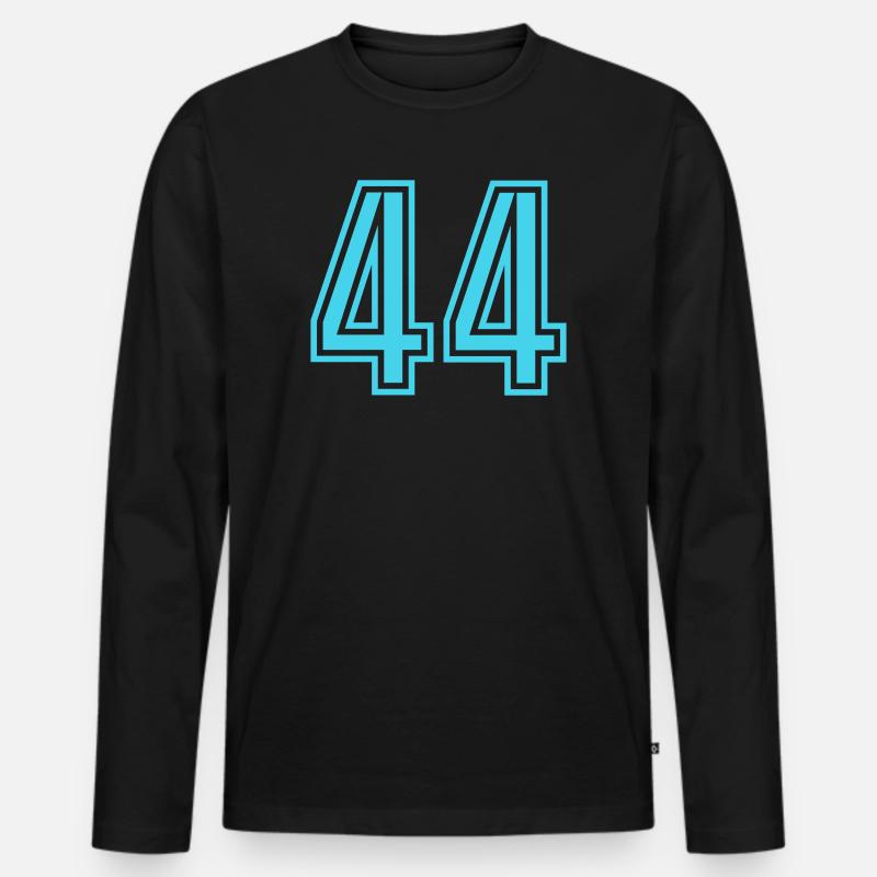 44 - Männer Premium Bio Langarmshirt - Schwarz