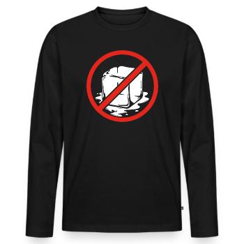 Marche anti-déportation No Symbol Pro-Immigrés - T-shirt manches longues Premium bio Homme - noir - Devant - Nico (187cm)