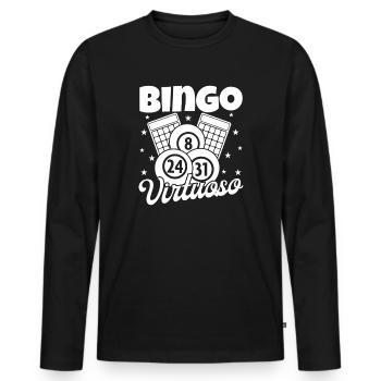 Bingo Virtuose Bingo - T-shirt manches longues Premium bio Homme - noir - Devant - Nico (187cm)