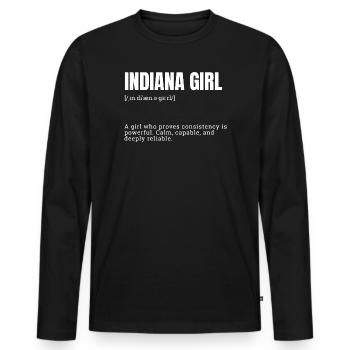 Indiana Girl : Déclaration de faute de frappe constante - T-shirt manches longues Premium bio Homme - noir - Devant - Nico (187cm)