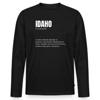 Idaho Kartoffeln Typografie - Männer Premium Bio Langarmshirt - Schwarz - Vorne - Nico (187cm)