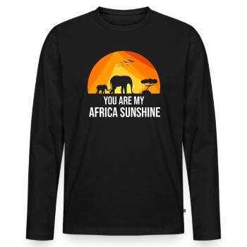 Safari Afrique Savane Éléphant de savane - T-shirt manches longues Premium bio Homme - noir - Devant - Nico (187cm)