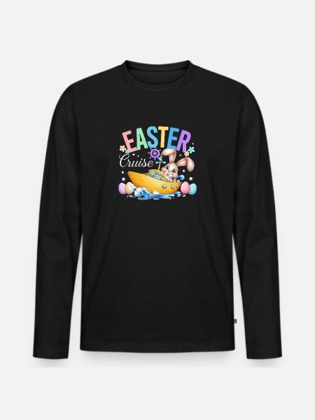 Easter Cruise Holiday Quote - Men's Premium Organic Long Sleeve Shirt - black