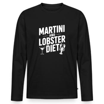 Martini- und Hummerdiät - Männer Premium Bio Langarmshirt - Schwarz - Vorne - Nico (187cm)