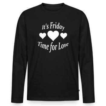 C’EST VENDREDI - T-shirt manches longues Premium bio Homme - noir - Devant - Nico (187cm)