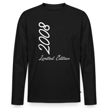 Édition limitée millénaire 2008 - T-shirt manches longues Premium bio Homme - noir - Devant - Nico (187cm)