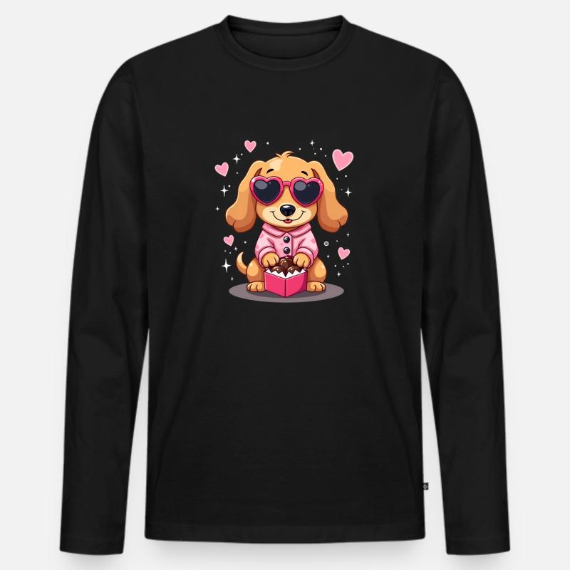 Dackel Dachshund Tekel - Männer Premium Bio Langarmshirt - Schwarz