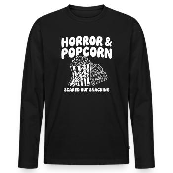 Horror & Popcorn Vibes - Men's Premium Organic Long Sleeve Shirt - black - Front - Nico (187cm)