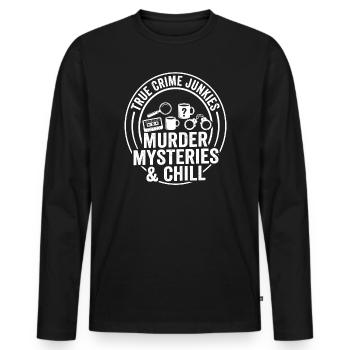 Murder Mystery & Chill - Männer Premium Bio Langarmshirt - Schwarz - Vorne - Nico (187cm)