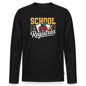 Schulsekretärin Organisation Und Wertschätzung - Männer Premium Bio Langarmshirt - Schwarz - Vorne - Nico (187cm)