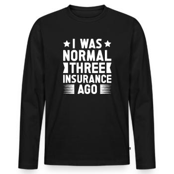 Costume d’agent d’assurance Normal il y a trois ans Medicare - T-shirt manches longues Premium bio Homme - noir - Devant - Nico (187cm)