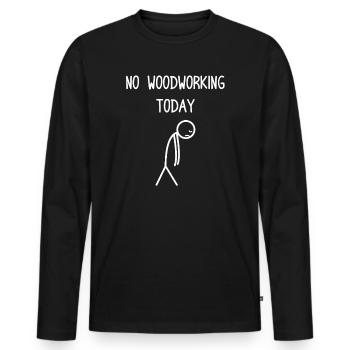 Plus de travail du bois aujourd’hui Bois tronçonneuse - T-shirt manches longues Premium bio Homme - noir - Devant - Nico (187cm)