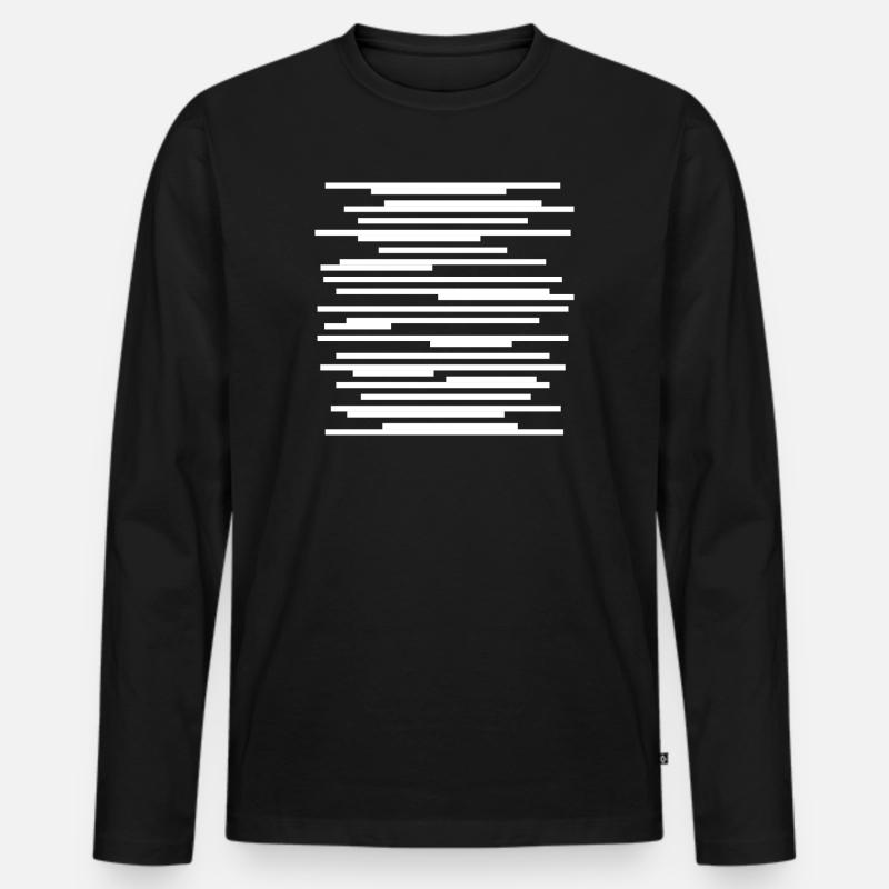 Design geometrischer Linien - Männer Premium Bio Langarmshirt - Schwarz