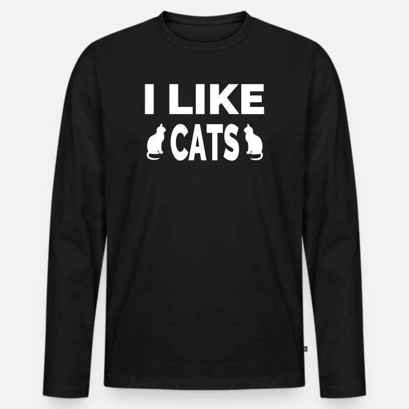 Katzen - Männer Premium Bio Langarmshirt - Schwarz