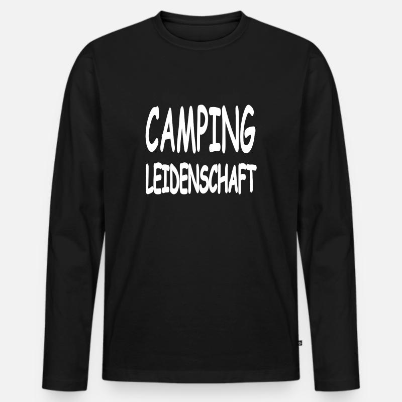 Camping - Männer Premium Bio Langarmshirt - Schwarz