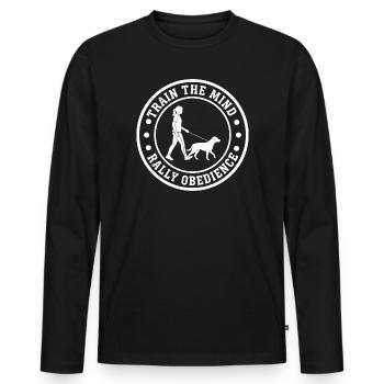 Echte Rally Obedience Hundesport Training - Männer Premium Bio Langarmshirt - Schwarz - Vorne - Nico (187cm)