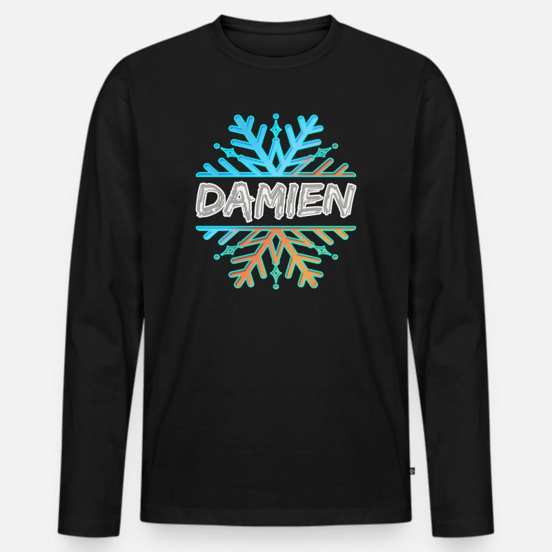 Damien - Männer Premium Bio Langarmshirt - Schwarz