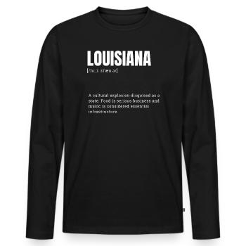 Chemise de l’Explosion Culturelle de Louisiane - T-shirt manches longues Premium bio Homme - noir - Devant - Nico (187cm)