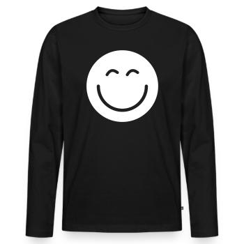 Smiley smile good mood - Men's Premium Organic Long Sleeve Shirt - black - Front - Nico (187cm)