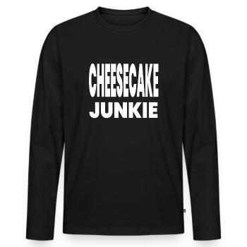 Cheesecake - T-shirt manches longues Premium bio Homme - noir - Devant - Nico (187cm)