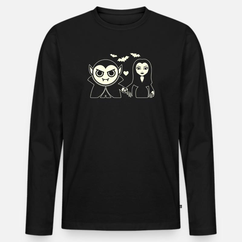 Vampire et Vampire de la Nuit - T-shirt manches longues Premium bio Homme - noir