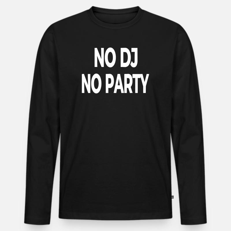 Party - Männer Premium Bio Langarmshirt - Schwarz