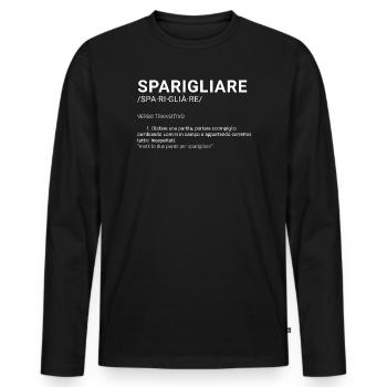 Disparaître - T-shirt manches longues Premium bio Homme - noir - Devant - Nico (187cm)