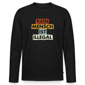 Personne n’est illégal - Migration - Illégalité - T-shirt manches longues Premium bio Homme - noir - Devant - Nico (187cm)