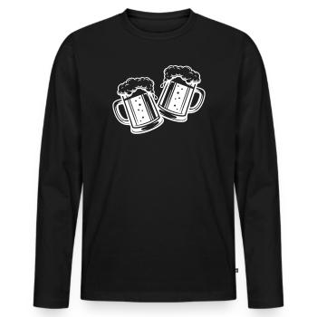 Bierglas Bier Anstossen - Männer Premium Bio Langarmshirt - Schwarz - Vorne - Nico (187cm)