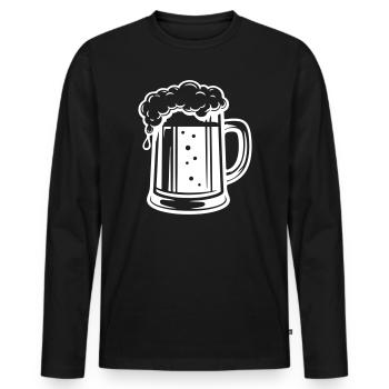 Beer Mug Symbol Beer - Men's Premium Organic Long Sleeve Shirt - black - Front - Nico (187cm)
