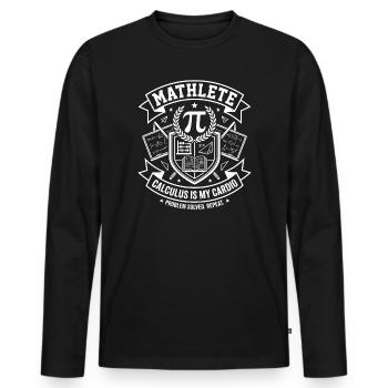 Mathlete Kalkül im Cardio - Männer Premium Bio Langarmshirt - Schwarz - Vorne - Nico (187cm)