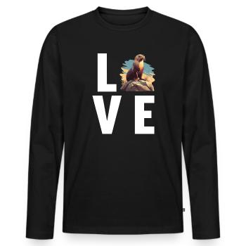 Sea Lions Sea Lion - Men's Premium Organic Long Sleeve Shirt - black - Front - Nico (187cm)