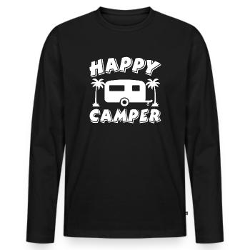 Camping - Männer Premium Bio Langarmshirt - Schwarz - Vorne - Nico (187cm)