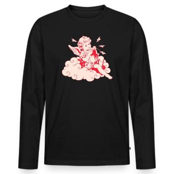 Angry Gaming Cherub – Lag Lightning - Men's Premium Organic Long Sleeve Shirt - black - Front - Nico (187cm)