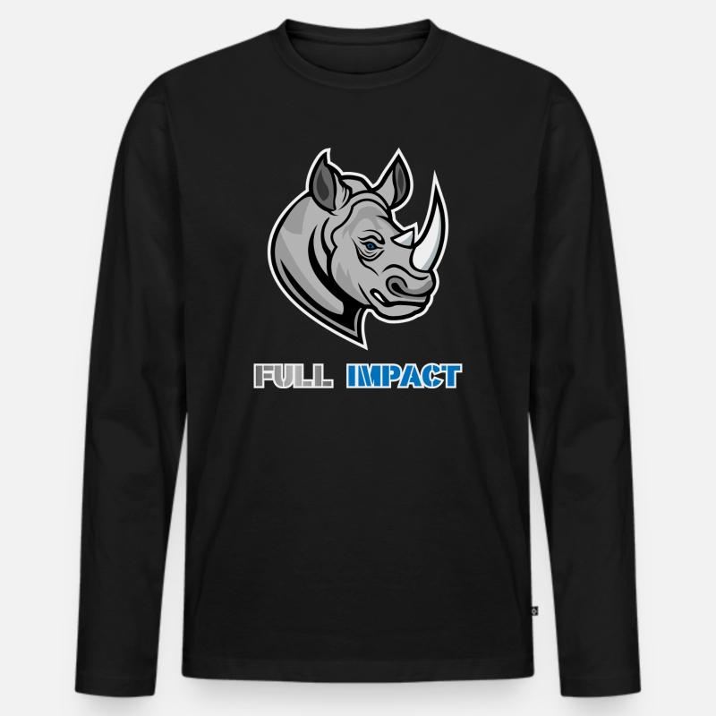 Nashorn-BJJ-Workout - Männer Premium Bio Langarmshirt - Schwarz