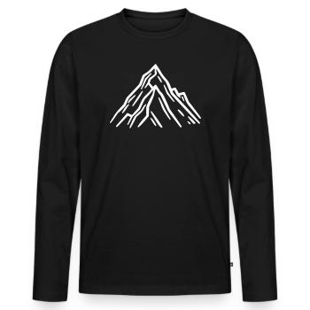 Berge Symbol Felsen - Männer Premium Bio Langarmshirt - Schwarz - Vorne - Nico (187cm)