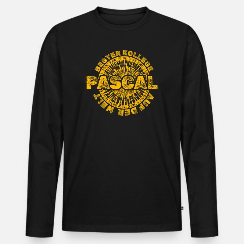 Geschenk für Pascal - Männer Premium Bio Langarmshirt - Schwarz