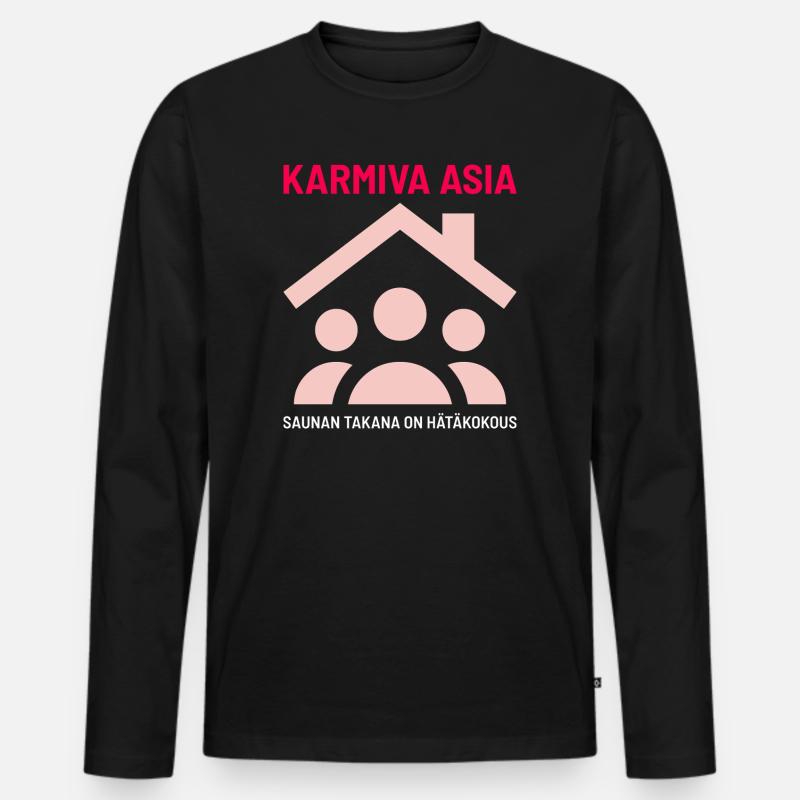DAS GRUSELIGE DING HINTER DER SAUNA - Männer Premium Bio Langarmshirt - Schwarz